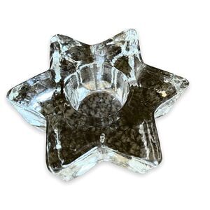 Glass Clear Tapered Candle Holder Christmas or Hanukkah